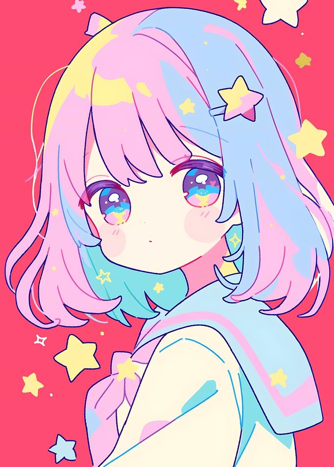 Pastel Magical Cute Anime Chibi Girl