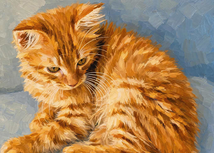 Orange Tabby Kitten Painting