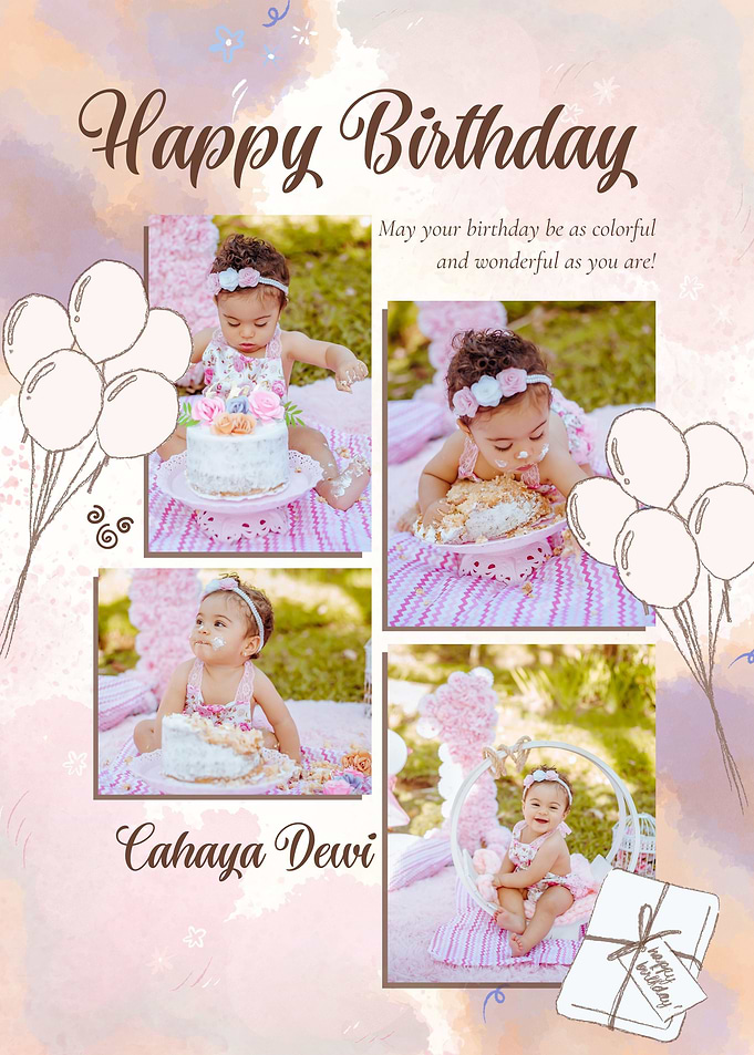 Happy Birthday Baby Girl Collage