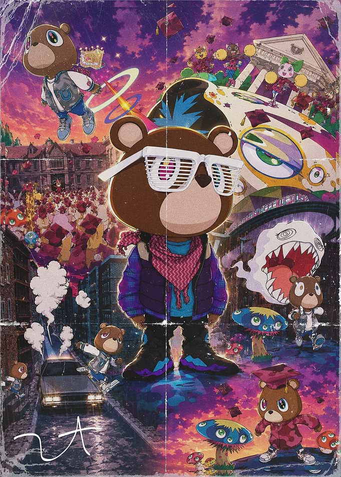 Graduation Bear with Cityscape