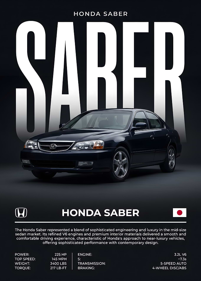 Honda Saber Car Poster