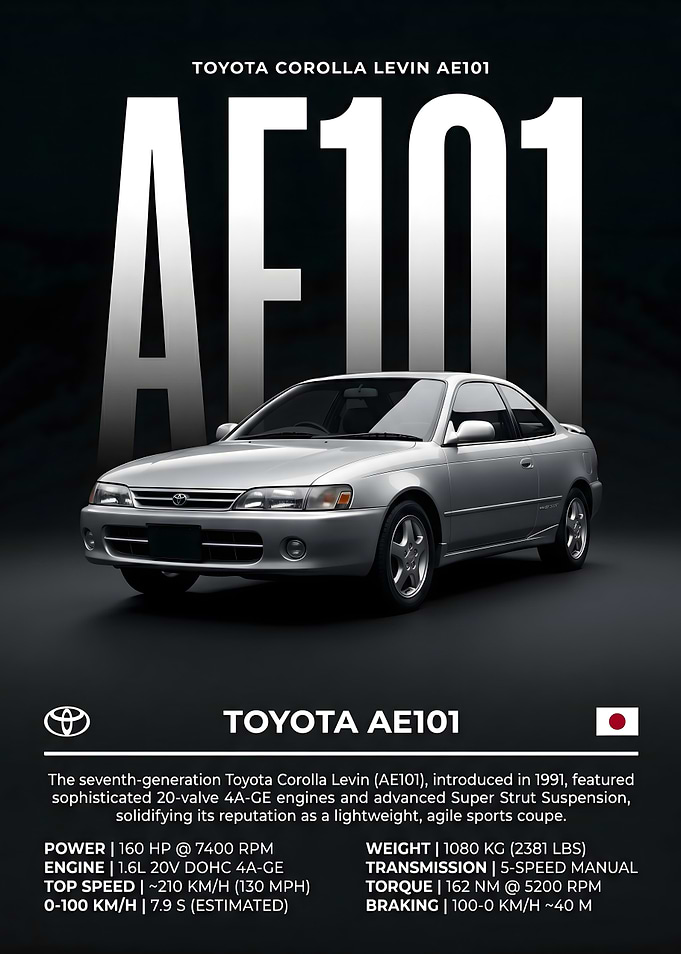 Toyota Corolla Levin AE101 Poster