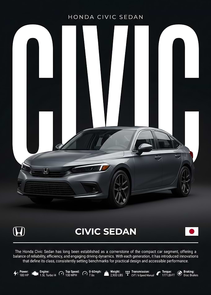 Honda Civic Sedan Poster