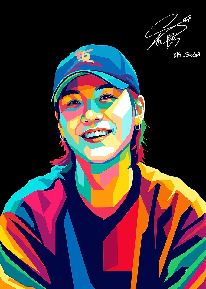 Suga BTS Pop Art Portrait