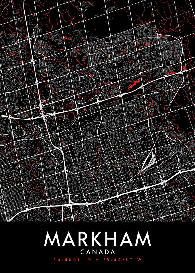 Markham Dark Map