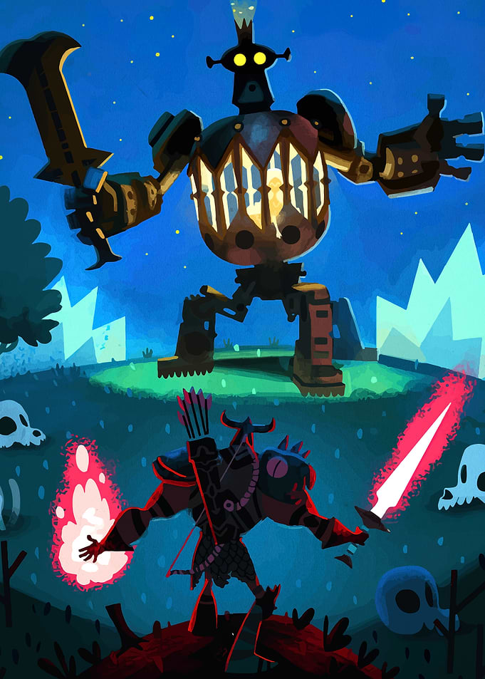 Warrior vs. Giant Robot Battle
