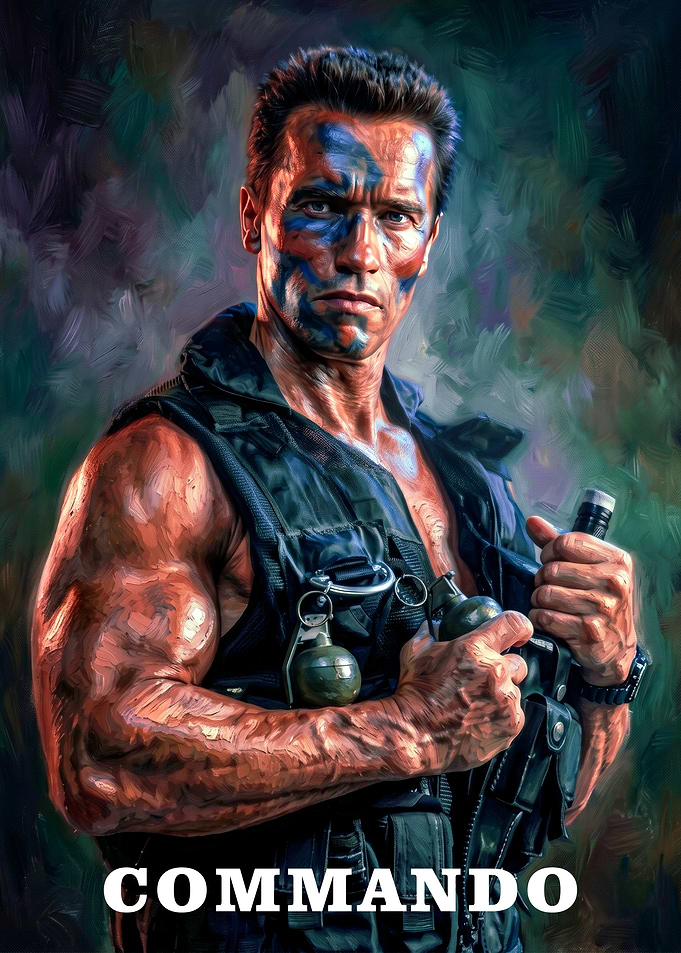 Commando Arnold Schwarzenegger Painting