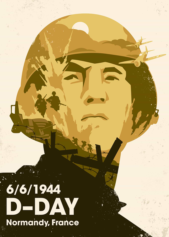 D-Day Normandy France Vintage Poster