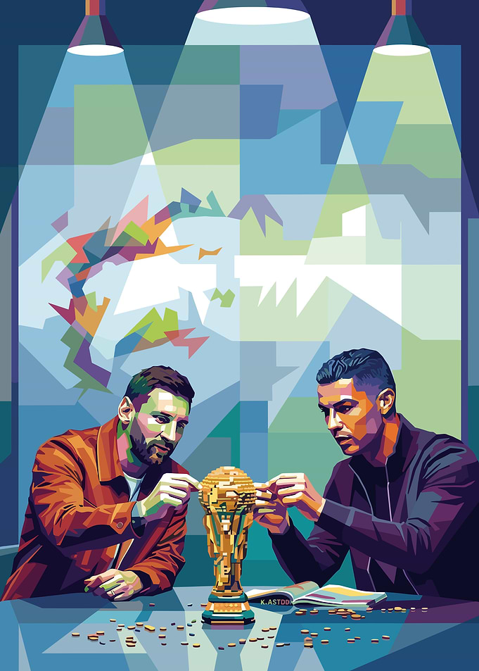 Messi and Ronaldo Build a Trophy