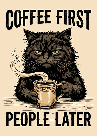 Grumpy Cat with Coffee