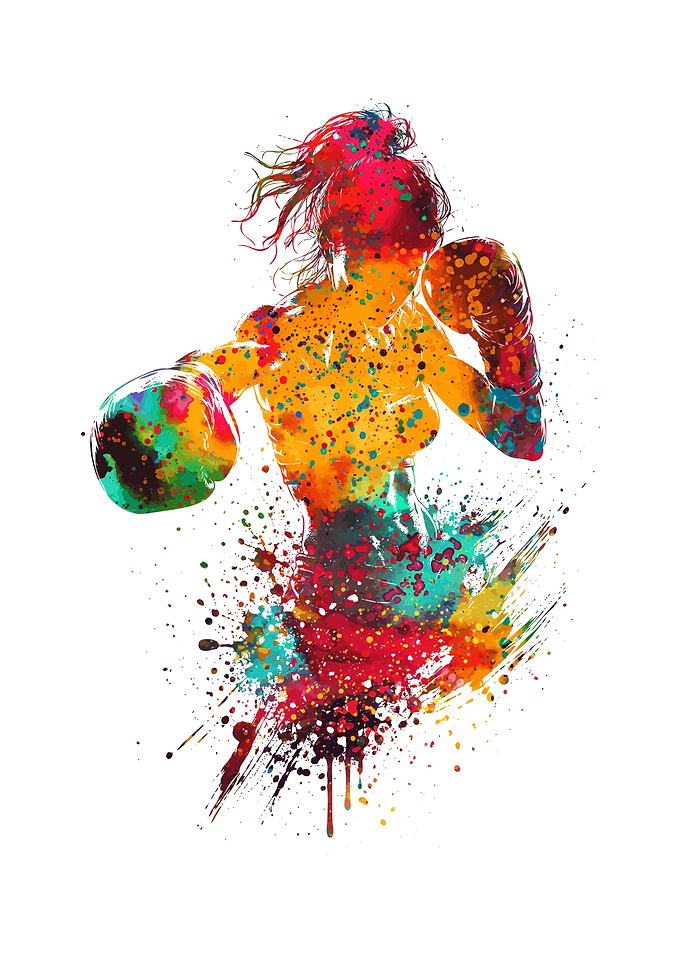 Watercolor Boxer Woman