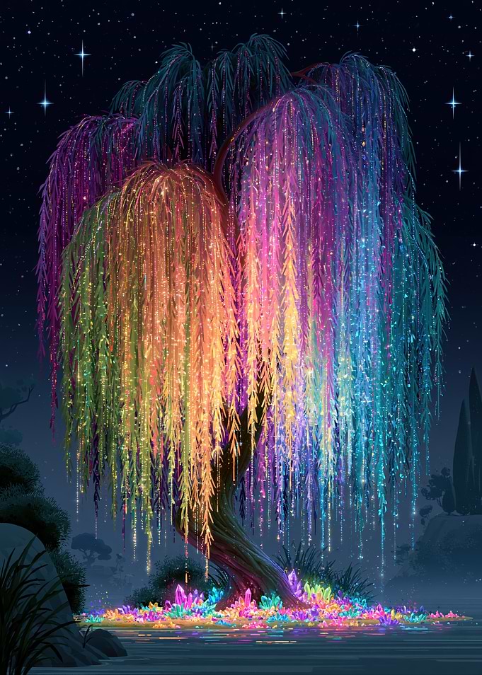 Enchanted Rainbow Willow Tree
