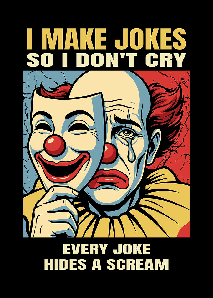 Sad Clown Mask I Make Jokes So I Don’t Cry