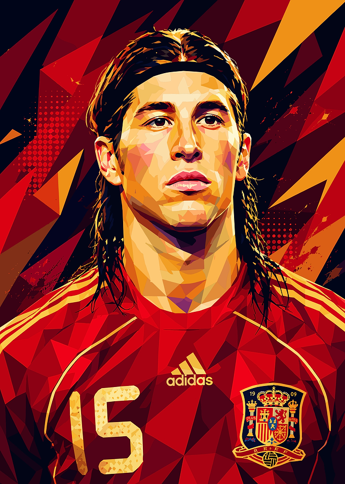 Sergio Ramos Pop Art Portrait