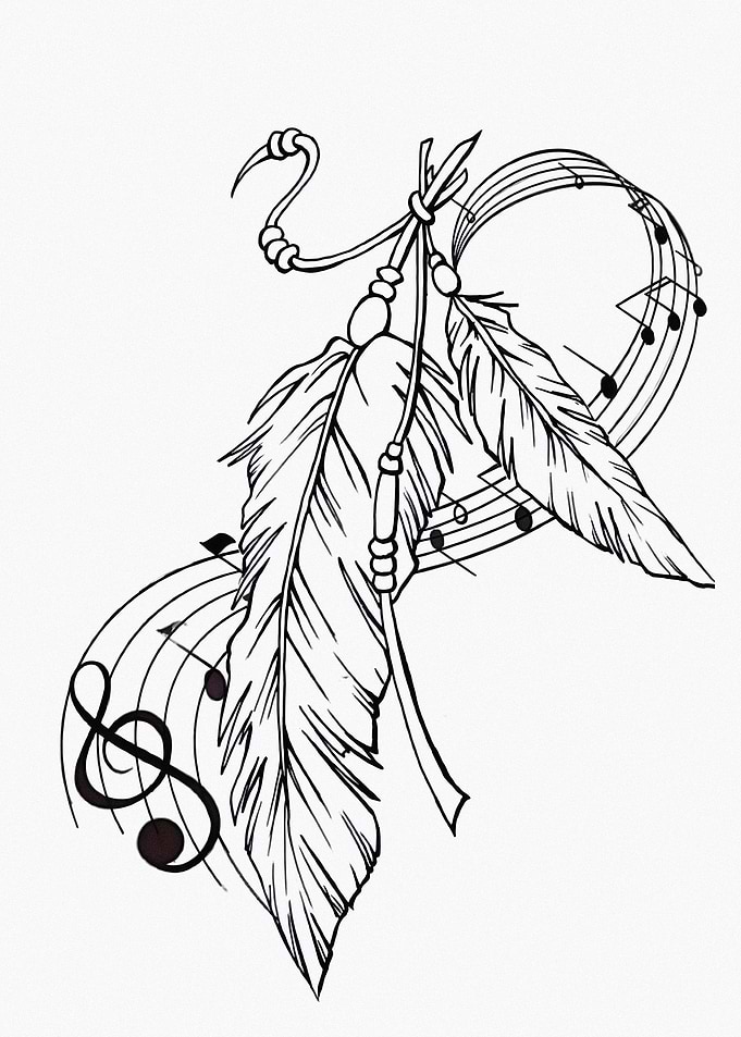Feathers and Musical Notes