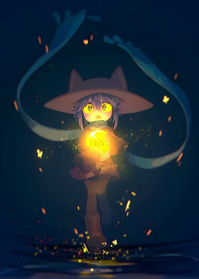 Niko holding a light bulb