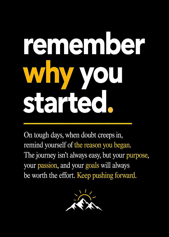 Remember Why You Started Motivational Poster