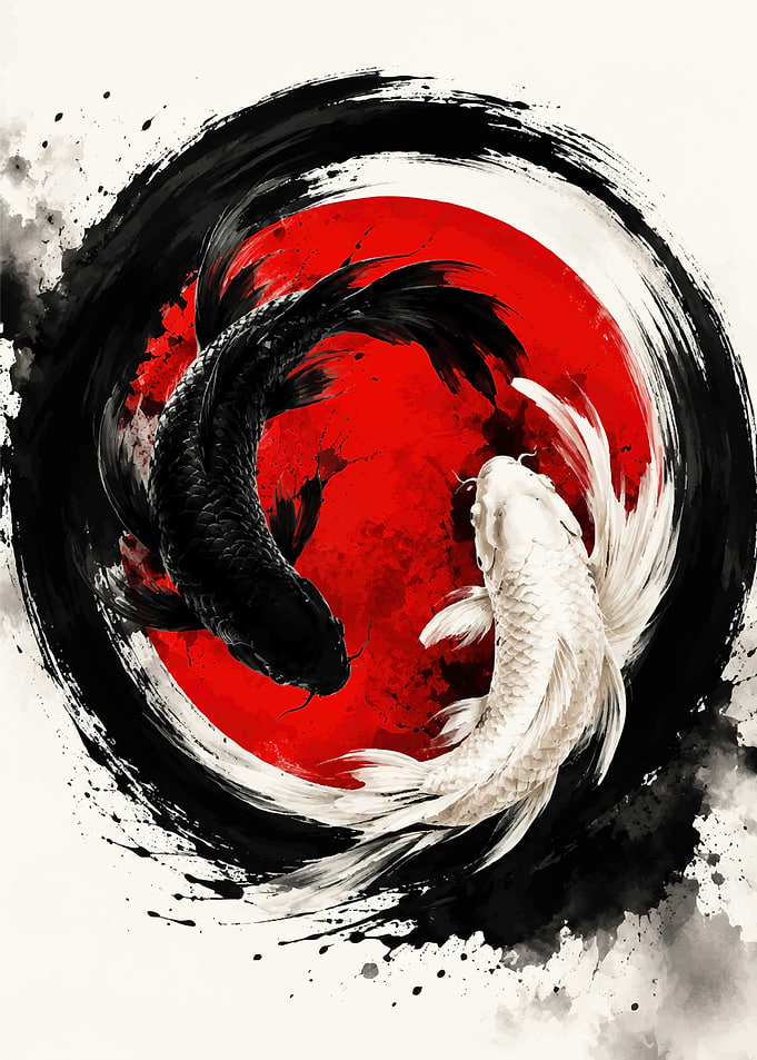 Yin Yang Koi Fish Art