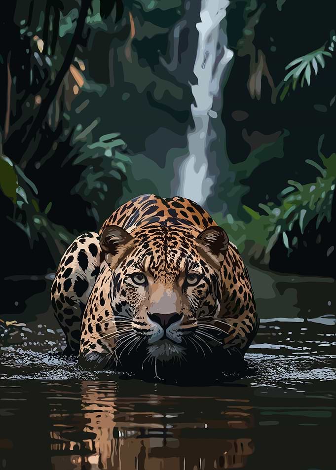 Jaguar in Water