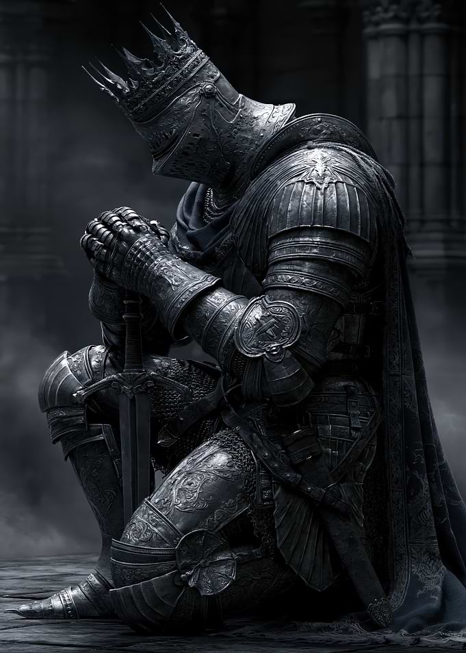 Knight in Armor Praying