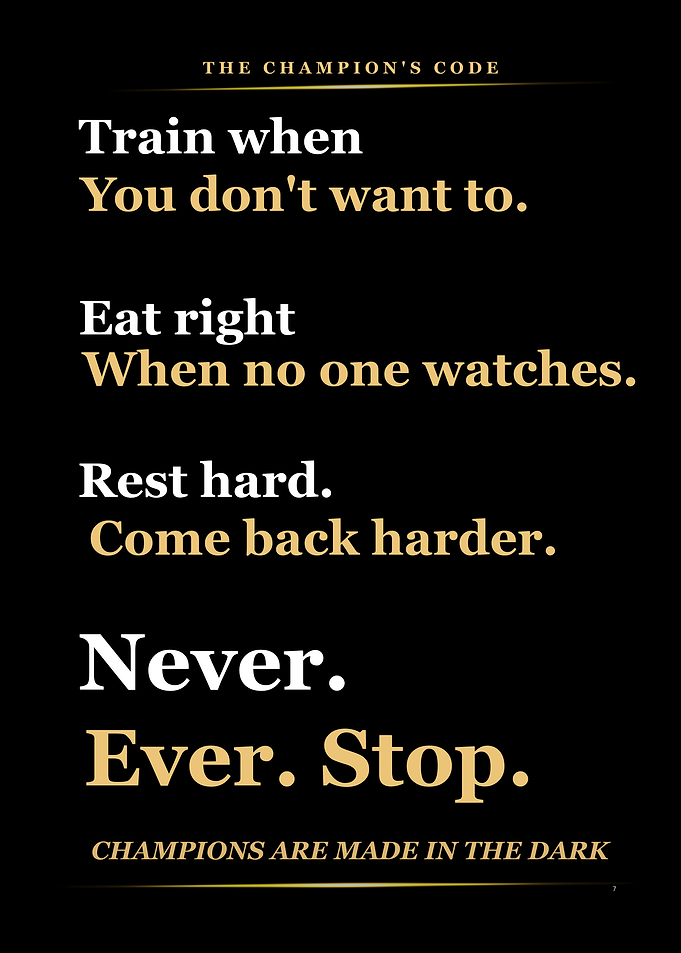 The Champion's Code Motivational Poster
