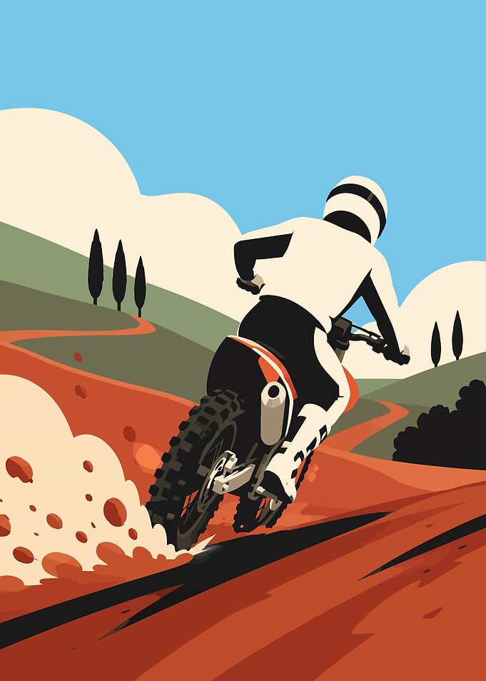 Motocross Rider on a Dirt Track