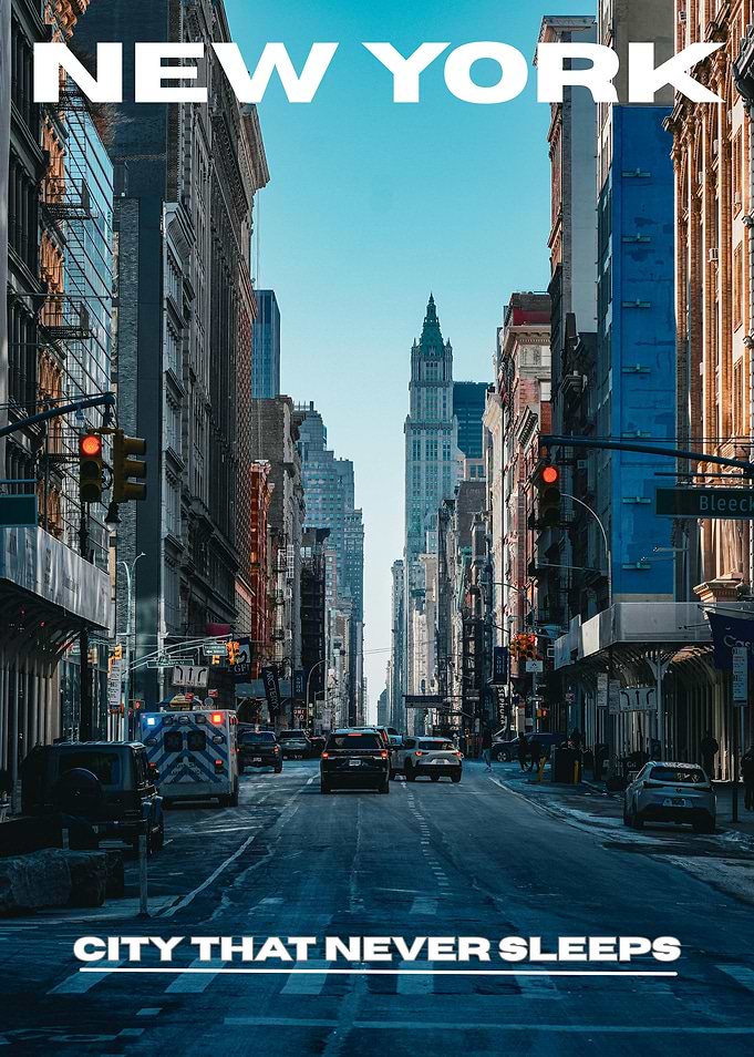 New York Cityscape with Text