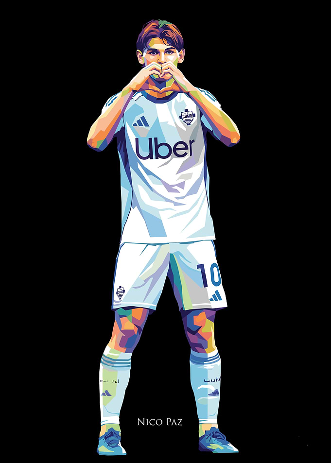 Nico Paz Soccer Player Pop Art