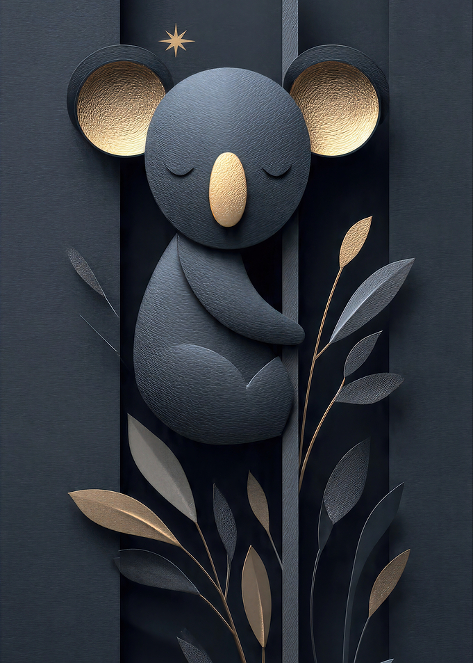 Cute Koala with Gold Accents
