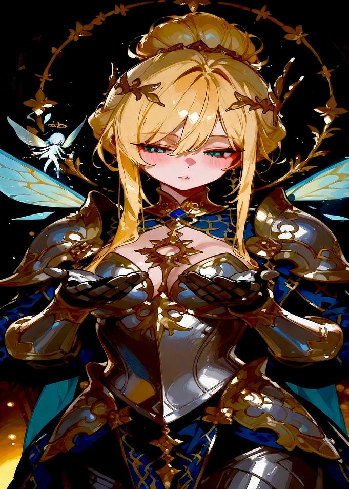 Anime Knight with Fairy Wings
