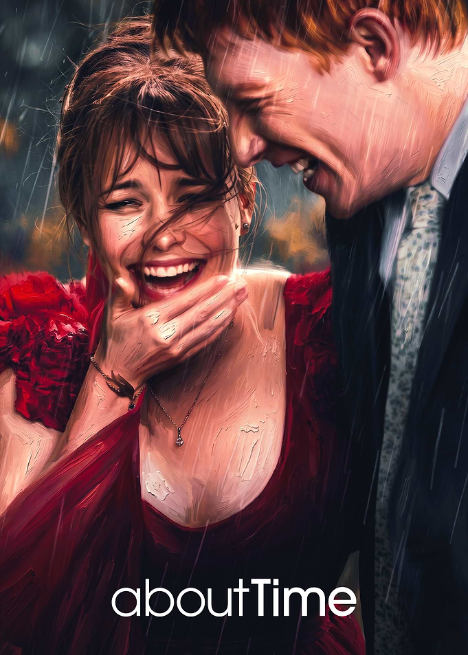 Couple laughing in the rain