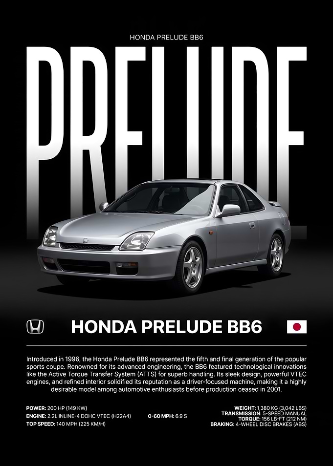 Honda Prelude BB6 Poster