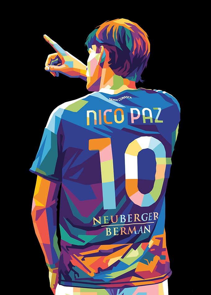 Nico Paz Football Player Pop Art