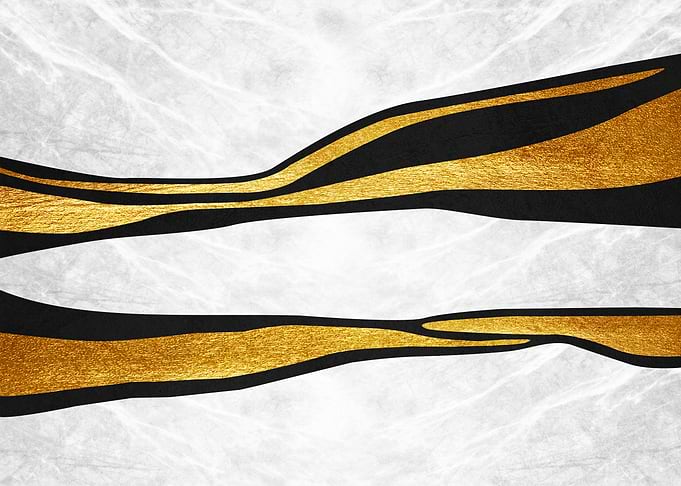 Abstract Gold and Black Waves on Textured Background