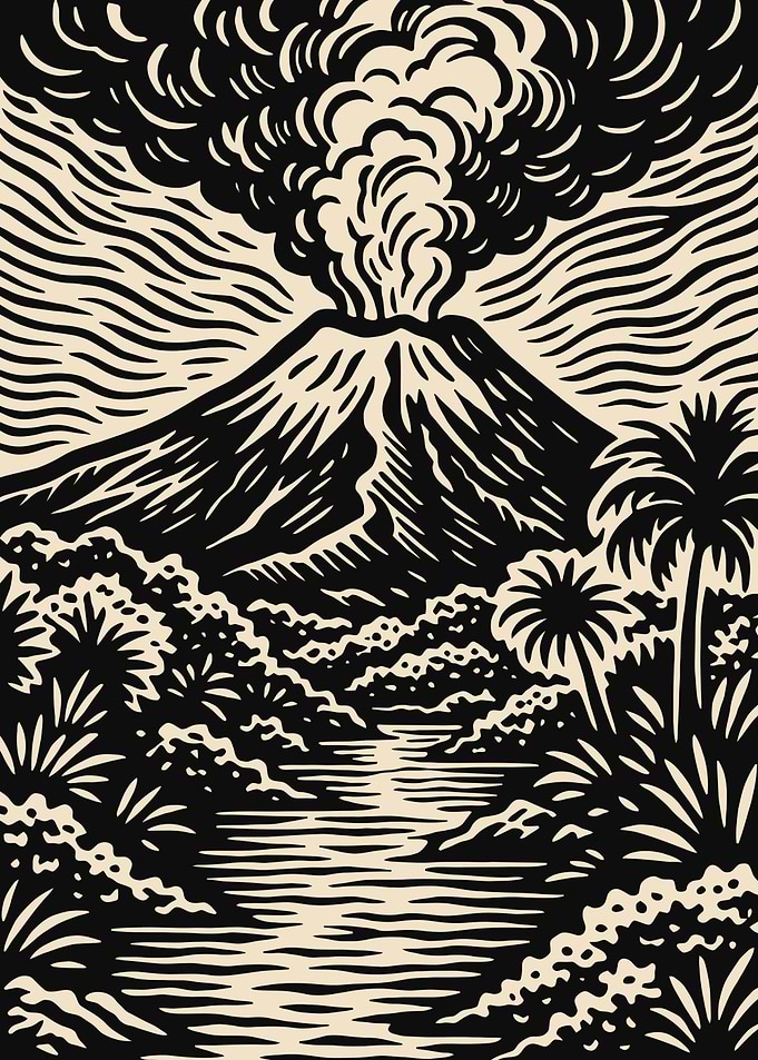 Etna Sicily Volcano Erupting Print
