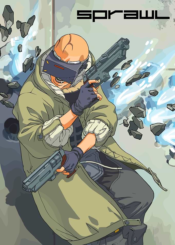 Sprawl Character with Guns