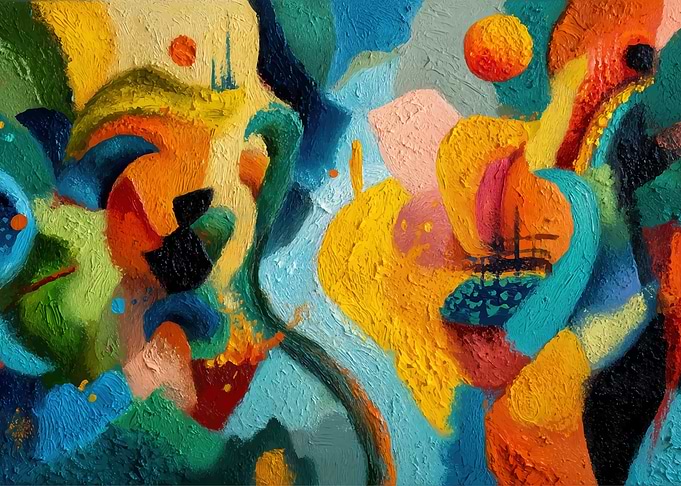 Vibrant Abstract Oil Painting