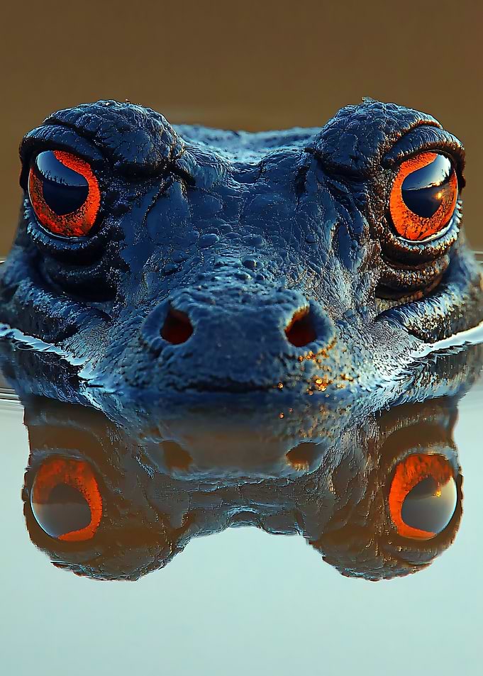 Alligator Eyes in Water