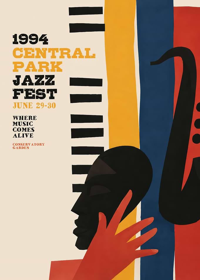 1994 Central Park Jazz Fest Poster