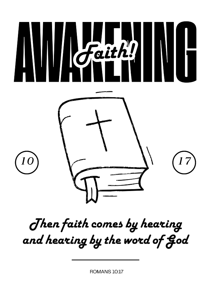 Awakening Faith – Romans 10:17 Christian Bible Verse Minimalist Wall Art