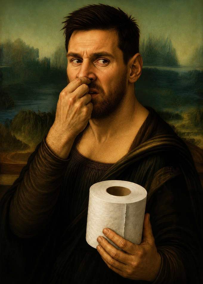 Lionel Messi Mona Lisa Toilet Paper