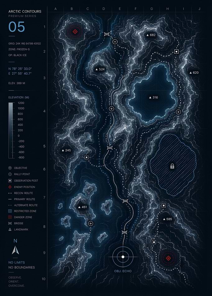 Arctic Contours Map