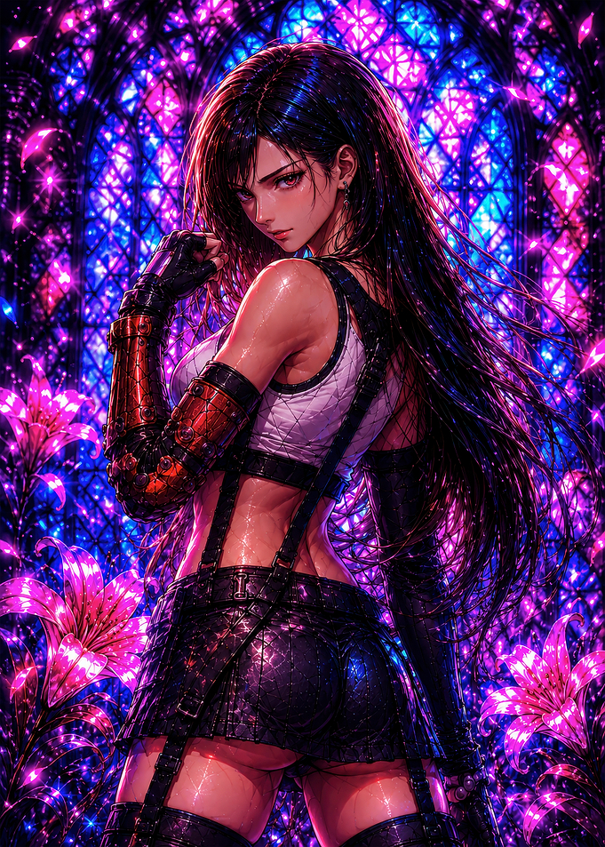 Tifa Lockhart in Stained Glass