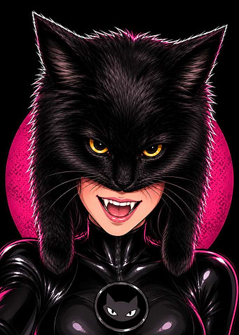 Woman in Black Cat Costume