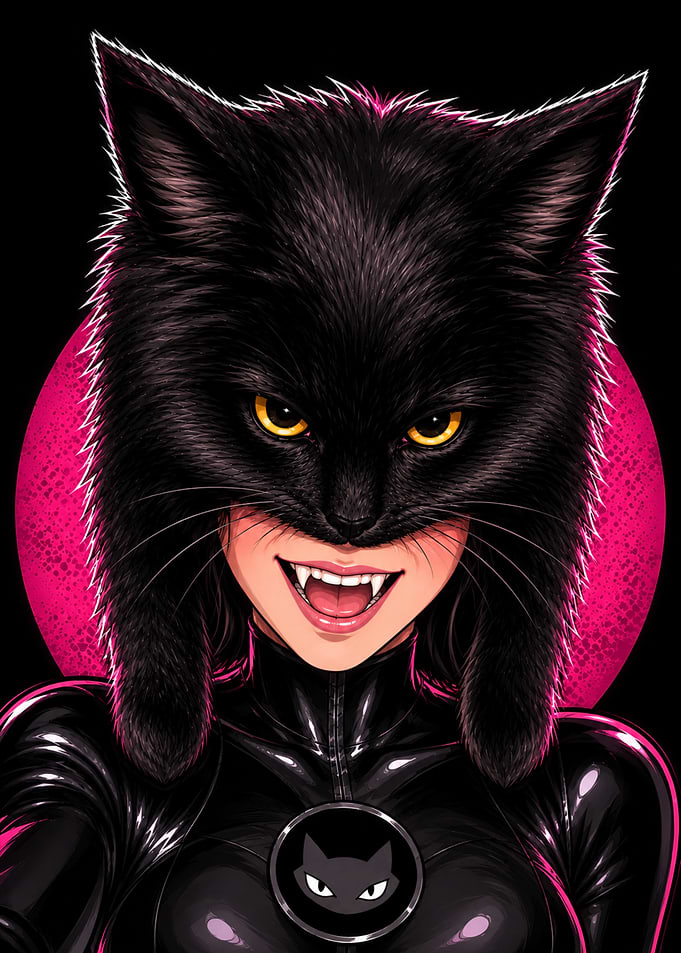 Woman in Black Cat Costume