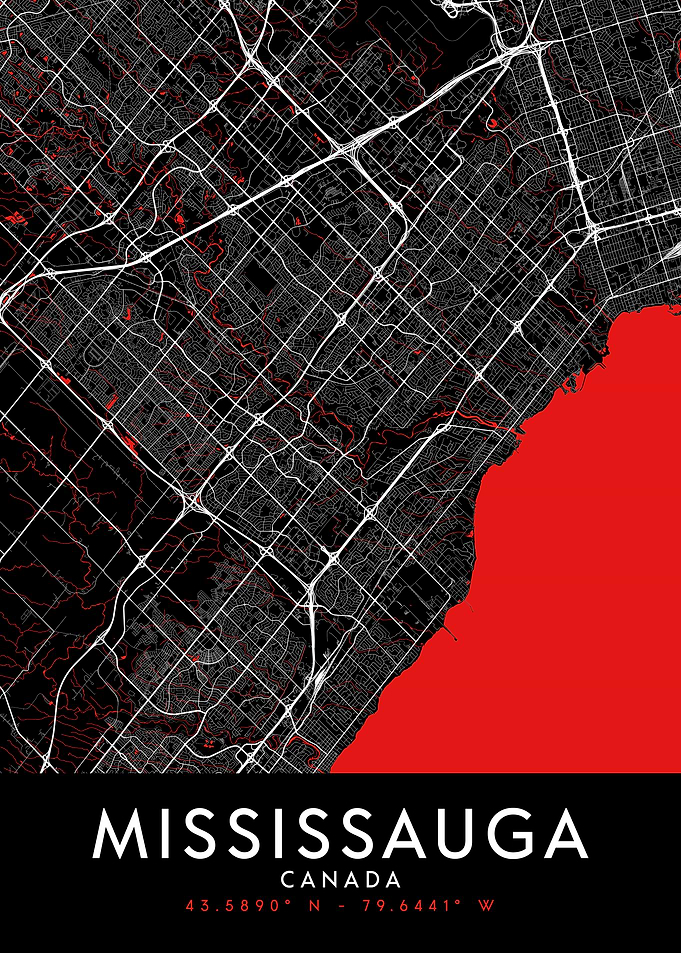 Mississauga Dark Map