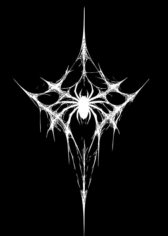 Gothic Spider Web with Spider