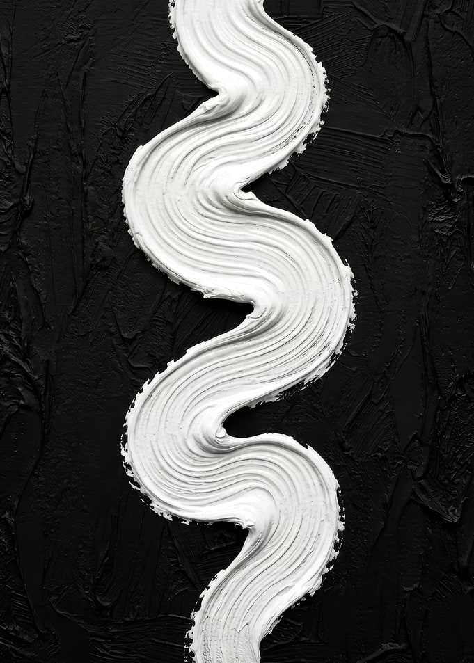 Abstract White Brush Stroke on Black