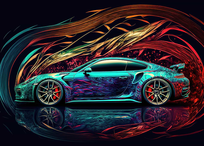 Abstract Sports Car Art