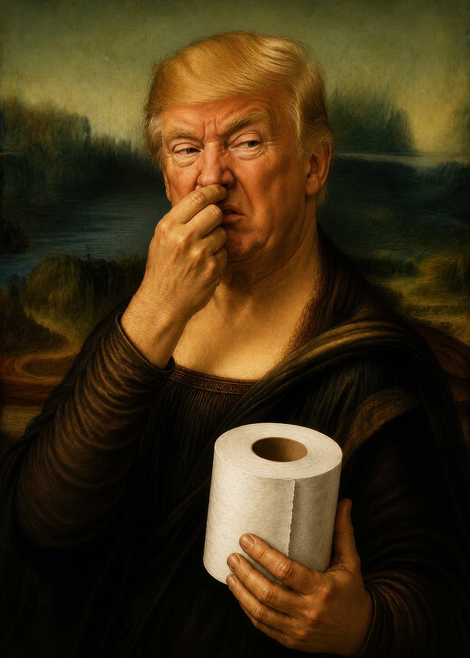 Donald Trump Mona Lisa Toilet Paper